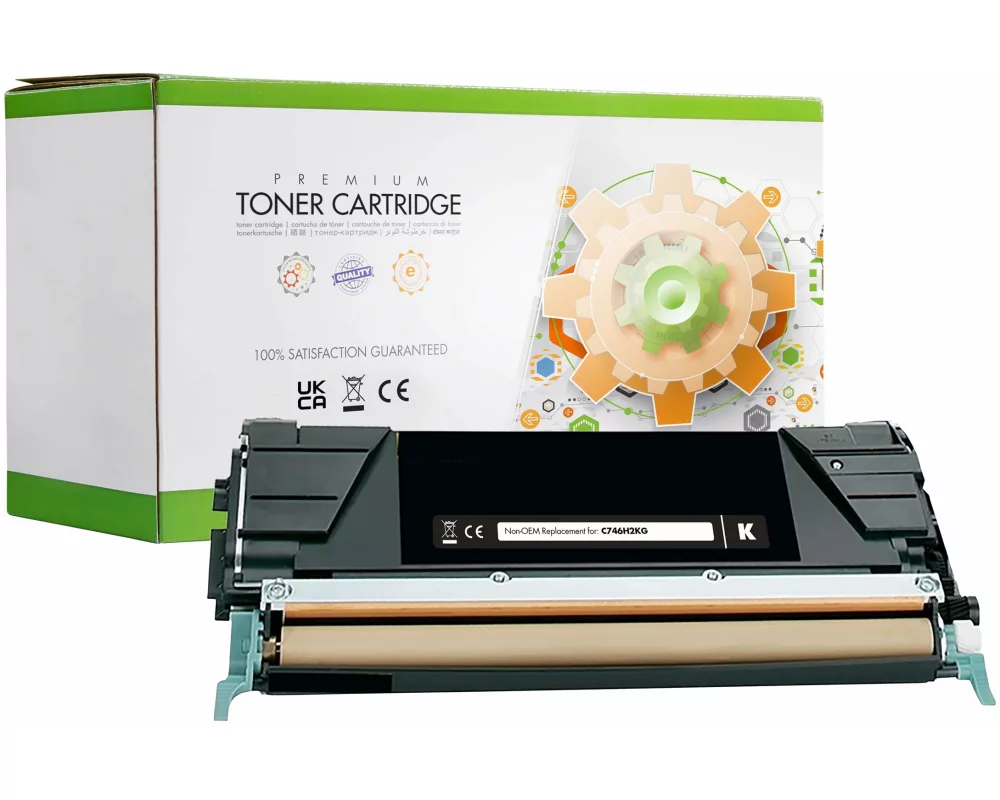 STATIC Toner cartridge compatible with Lexmark C746H1KG black remanufactured 12.000 pages