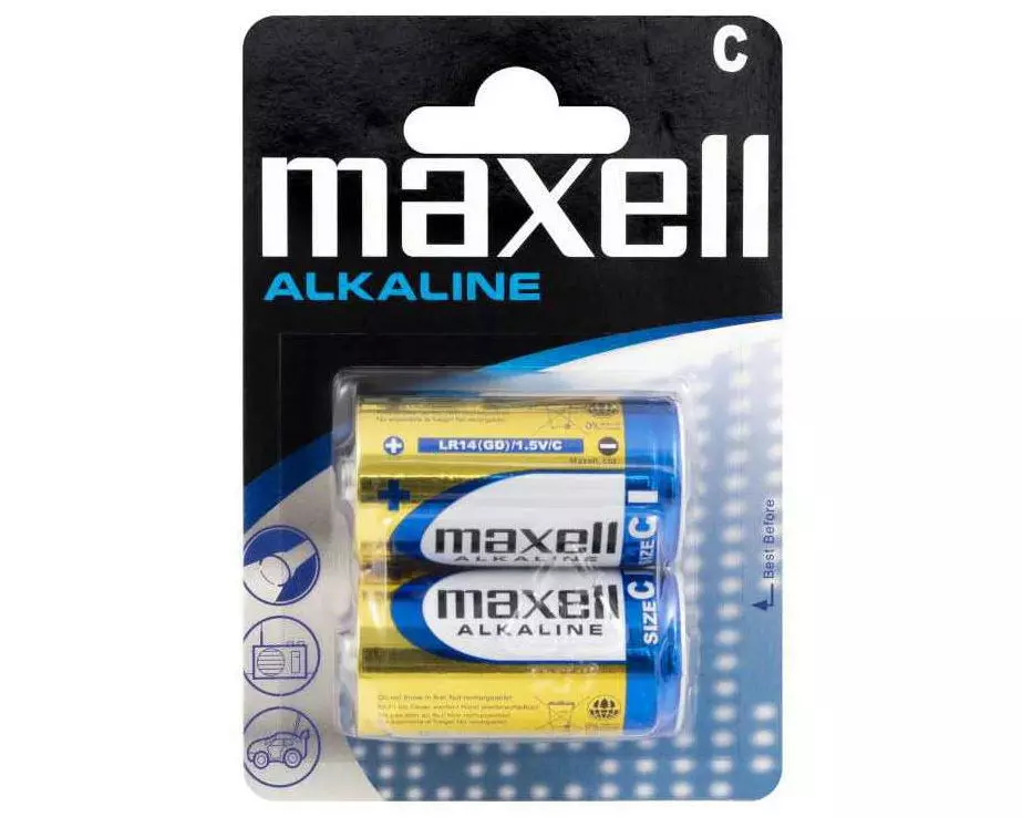 Maxell Europe LTD. Batterie Alkaline C , 2 Stück