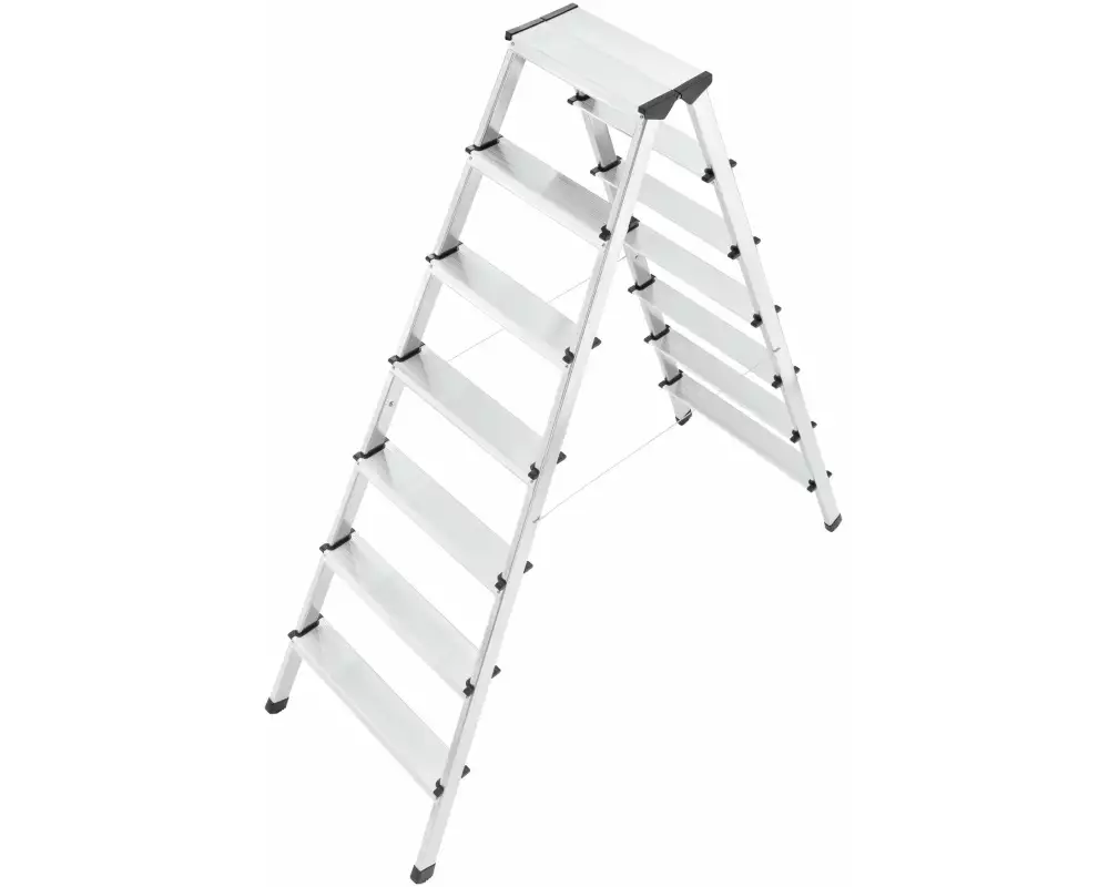 Hailo Doppelstufenleiter D60, Alu 7 Stufen