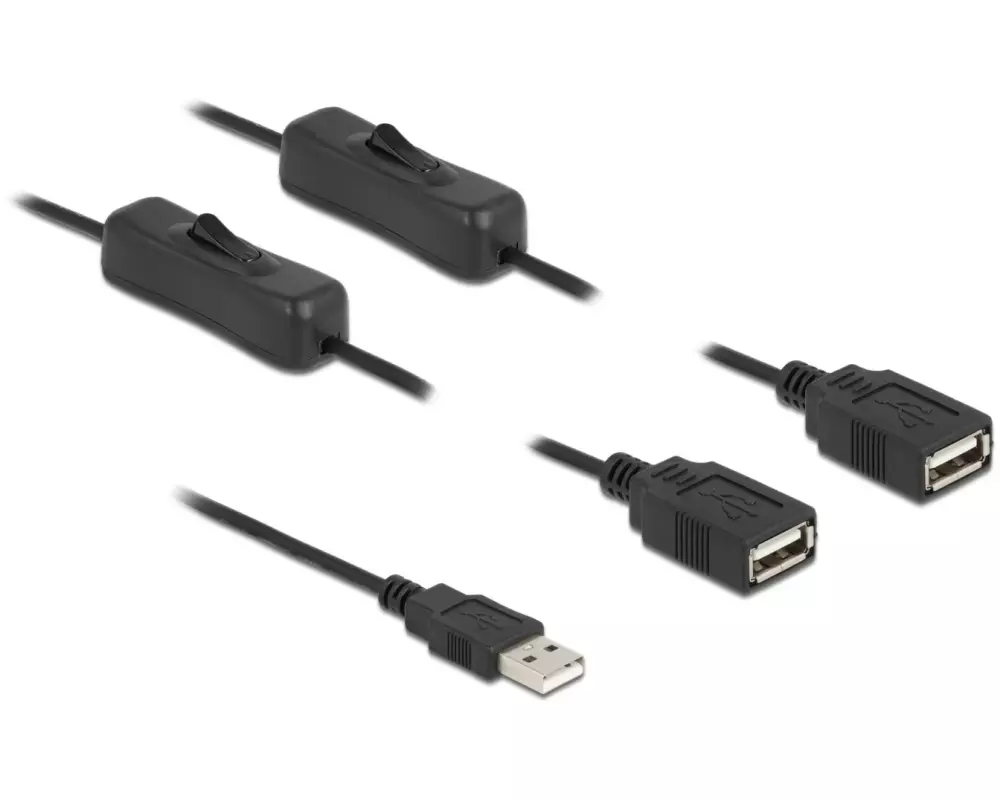 Delock USB-Stromkabel mit Schalter USB-A - USB-A 1 m