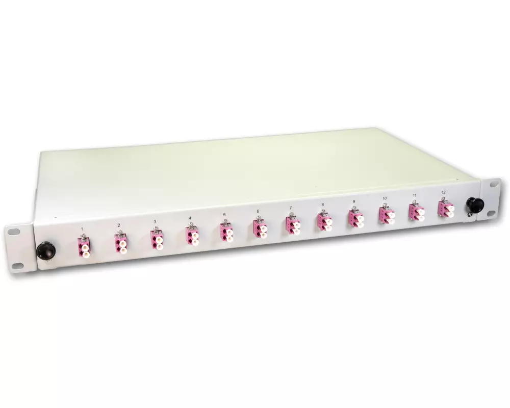 Lightwin Spleissbox 24 Fasern, 12x DLC MM, 50/125µm OM4 Pigtail