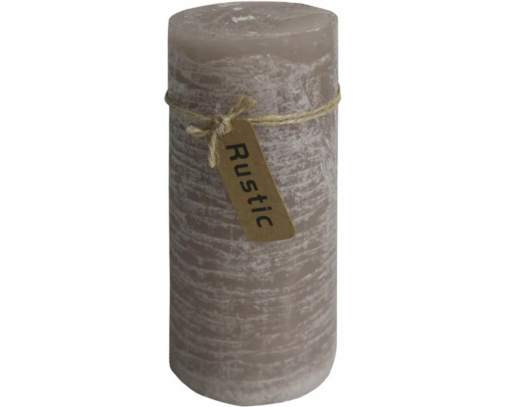 FS-STAR Kerze Rustic 7 x 18 cm taupe