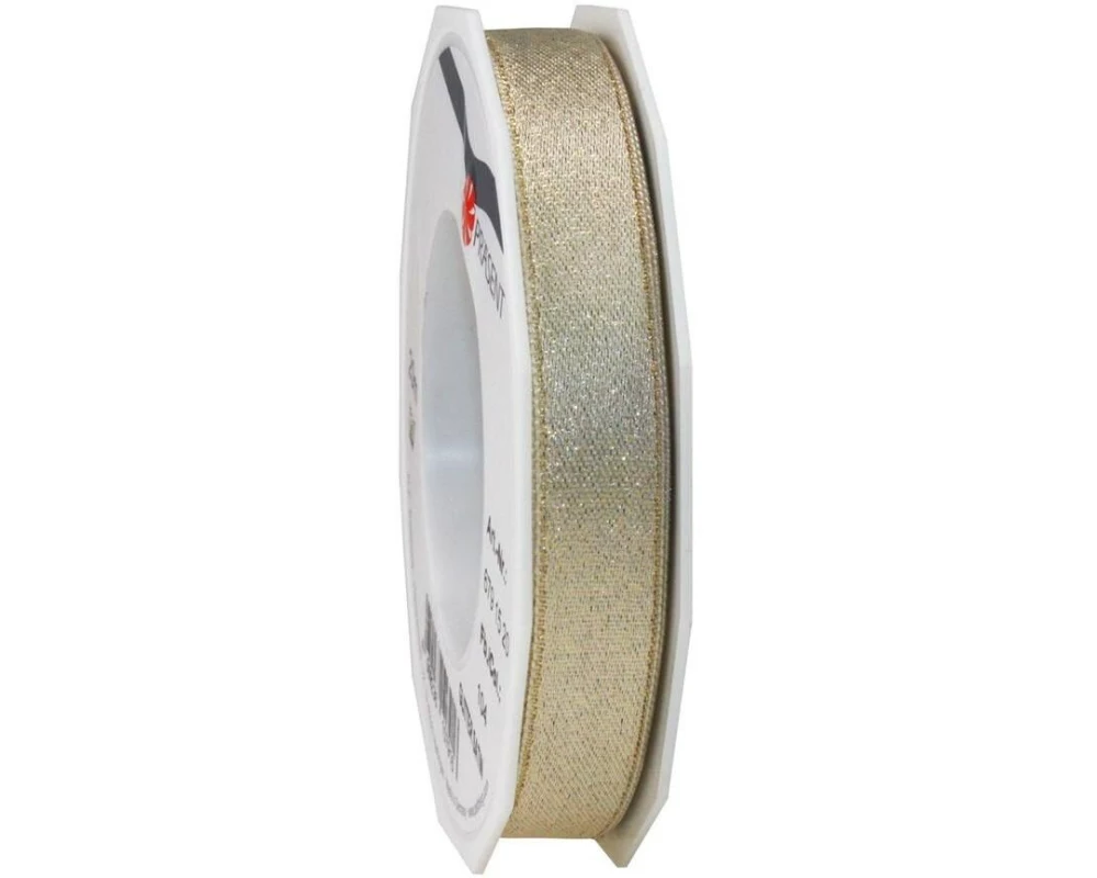 Pattberg Geschenkband Satin 15 mm x 20 m, Gold/Creme