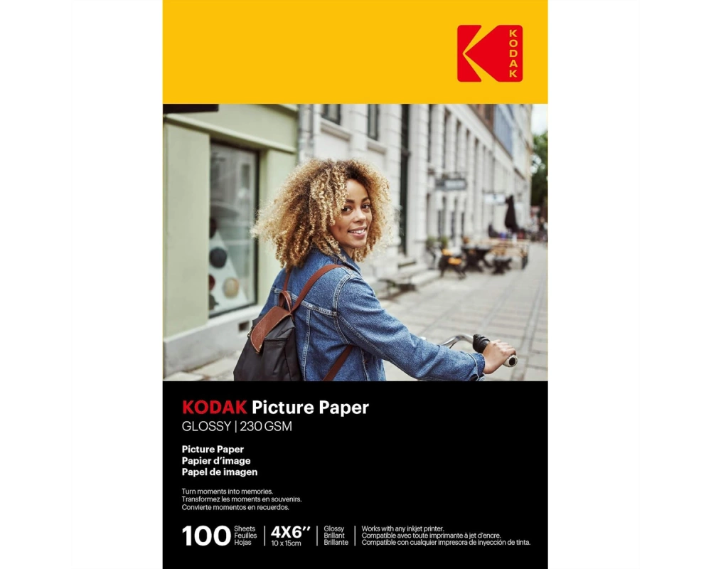 Kodak Fotopapier - 100 Blatt A6, 230g/qm, 10cm x 15cm, Hochlglanz