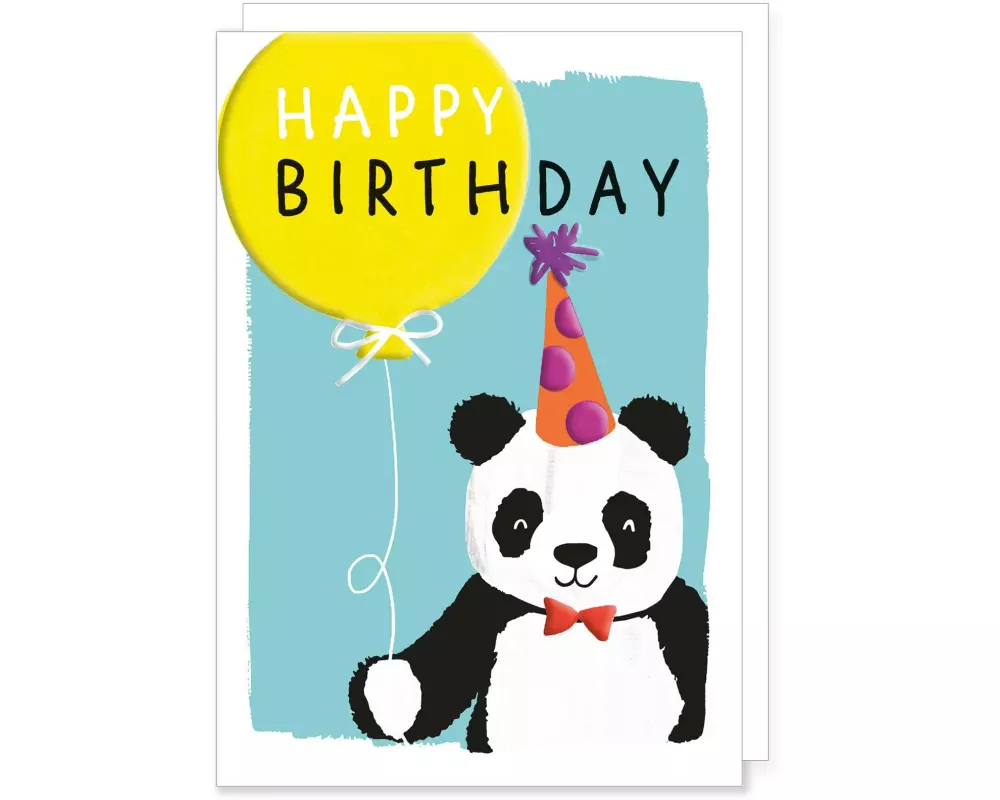 Cart Geburtstagskarte Panda 11 x 15.5 cm