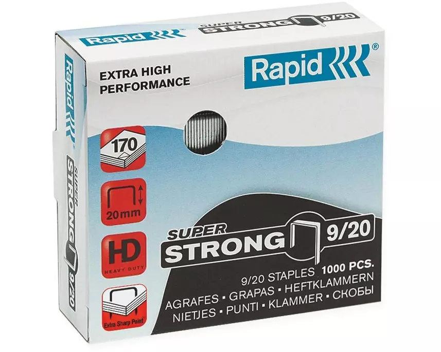 Rapid Heftklammern Super Strong, 9/20, 1000 Stück