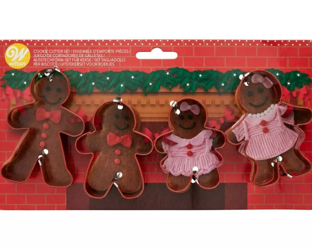 BackshopSchweiz Ausstechformen Lebkuchen Familie Set Edelstahl, 4-teilig