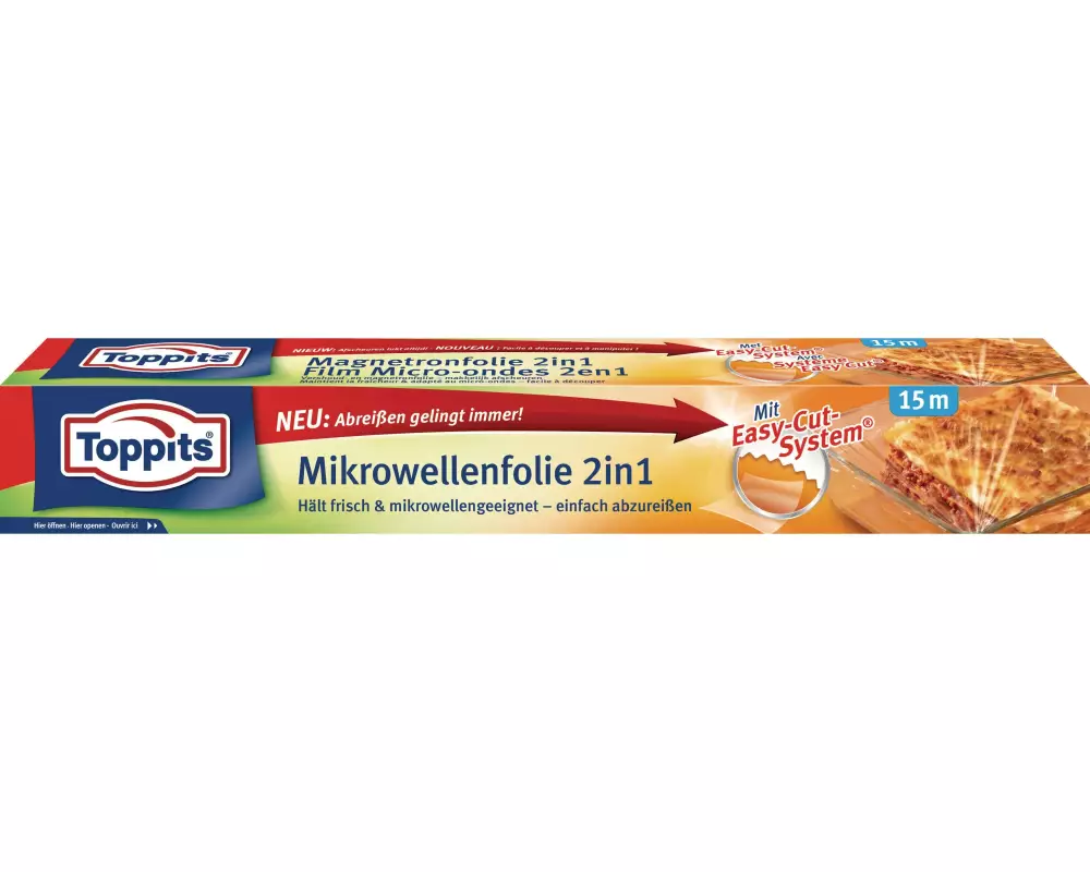 Toppits Mikrowellenfolie 2 in 1 1 Stück, Transparent