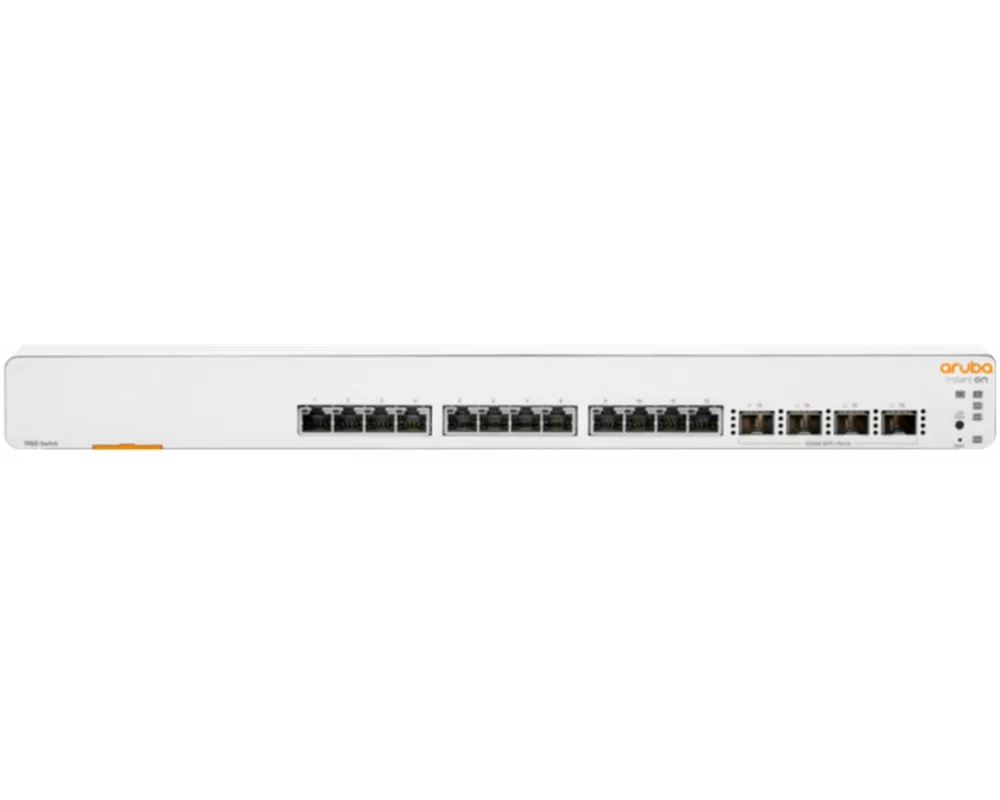 HPE Networking Instant On 1960 Switch, 12 XGT, 4 SFP+ Ports, 1U, Layer 2+, Plug and Play, True Stacking, Mobile App, Web-Based