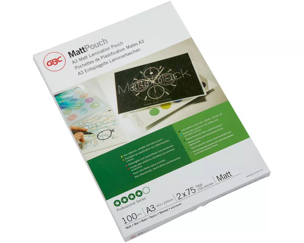 GBC Laminierfolie Matt Pouch A3, 100 Stück