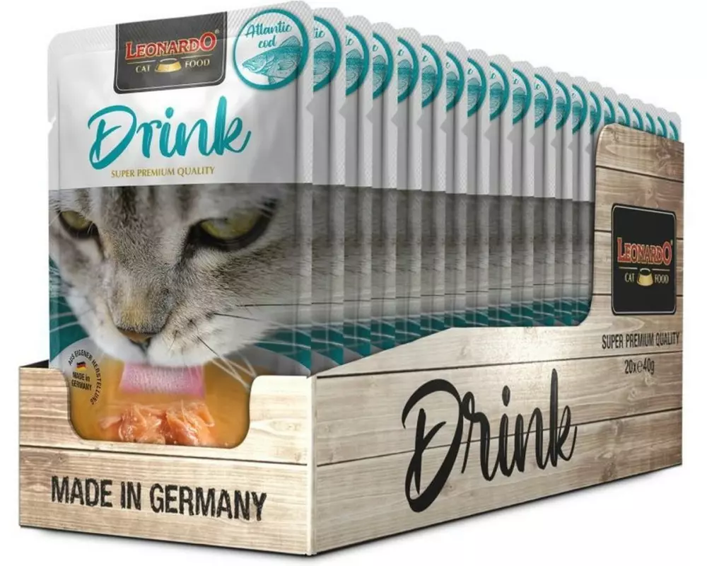 Leonardo Cat Food Drink Atlantic Cod 20 x 40 g