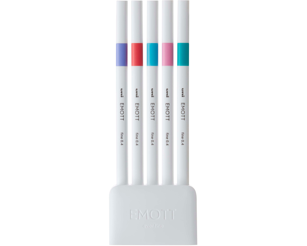 UNI-BALL Fineliner Emott 0.4mm PEM-SY_5C_NO.5 candy pop 5 Stück