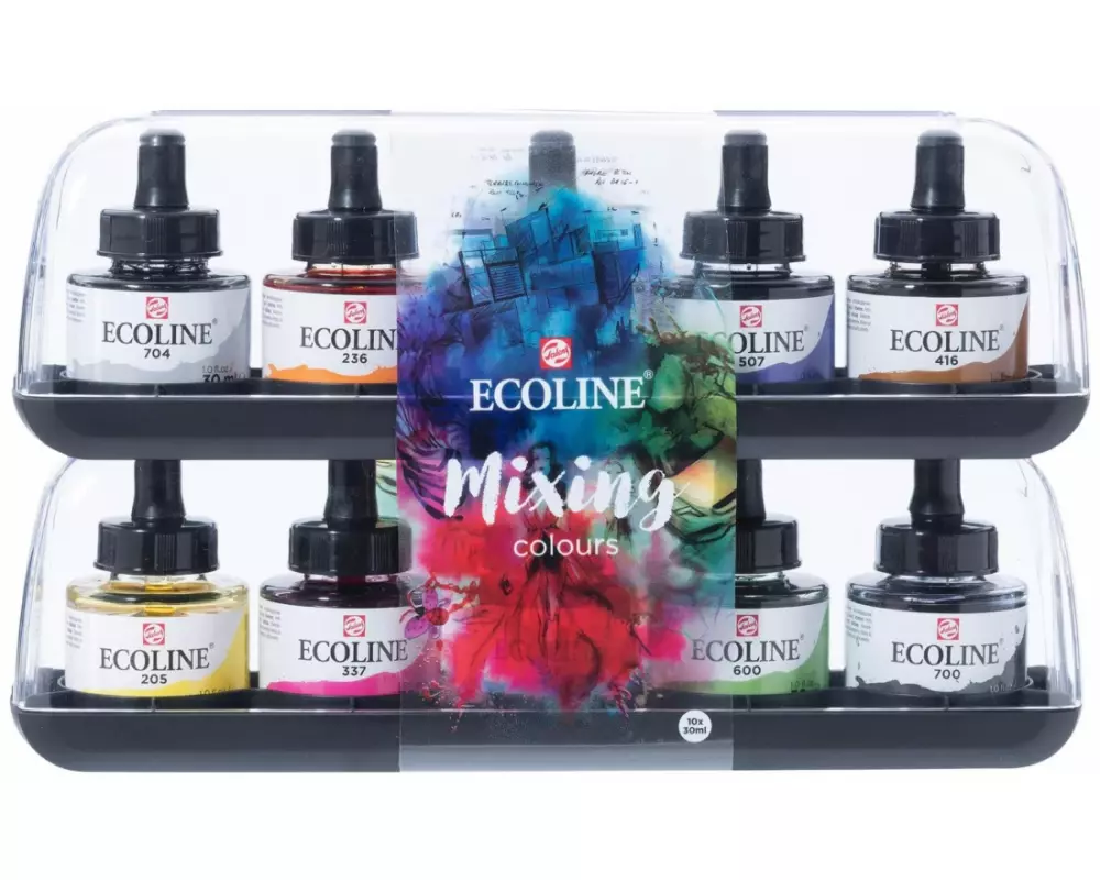 Talens Wasserfarbe Ecoline Mischset 10er Set, Mehrfarbig