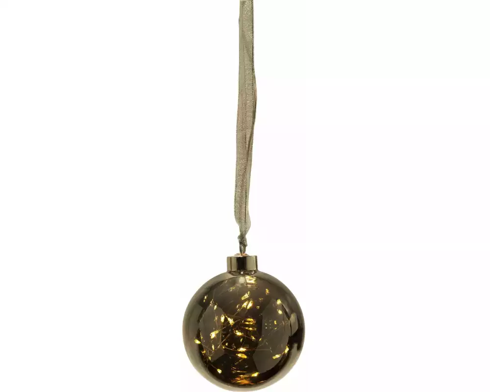 Star Trading Weihnachtskugel Glow, 15 LED, Ø 10 cm, Anthrazit