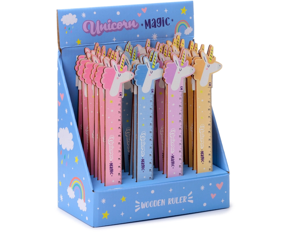 ROOST Holzlineal Einhorn 15cm STA332 4 assortiert