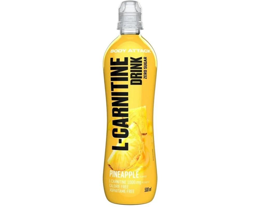 PowerFood One Body Attack L-Carnitine Drink Pineapple, 18 x 500 ml