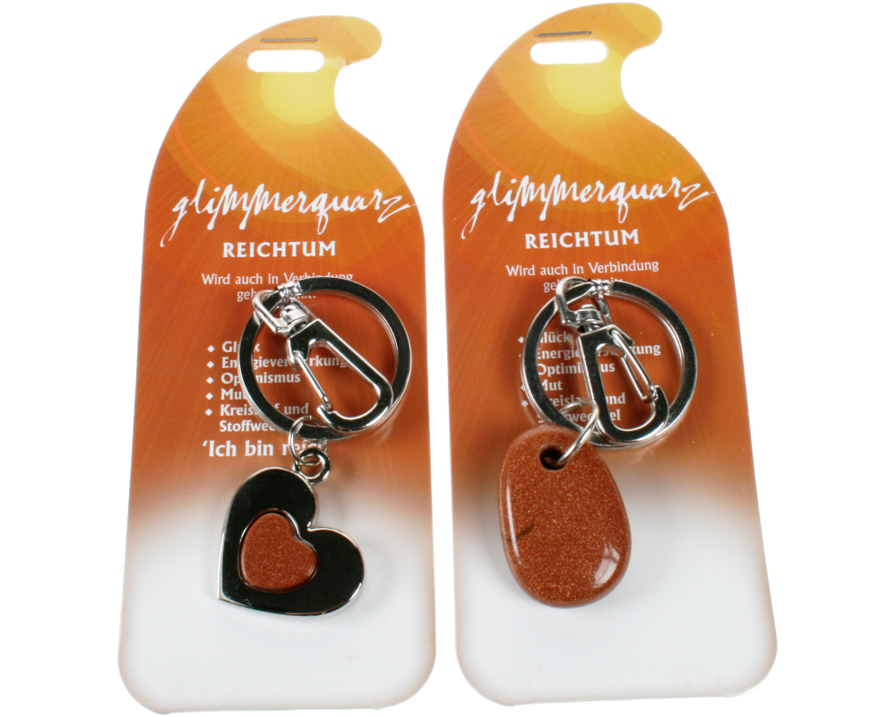ROOST Schlüsselanhänger Reichtum G229 Glimmerquarz 2 Motive ass.
