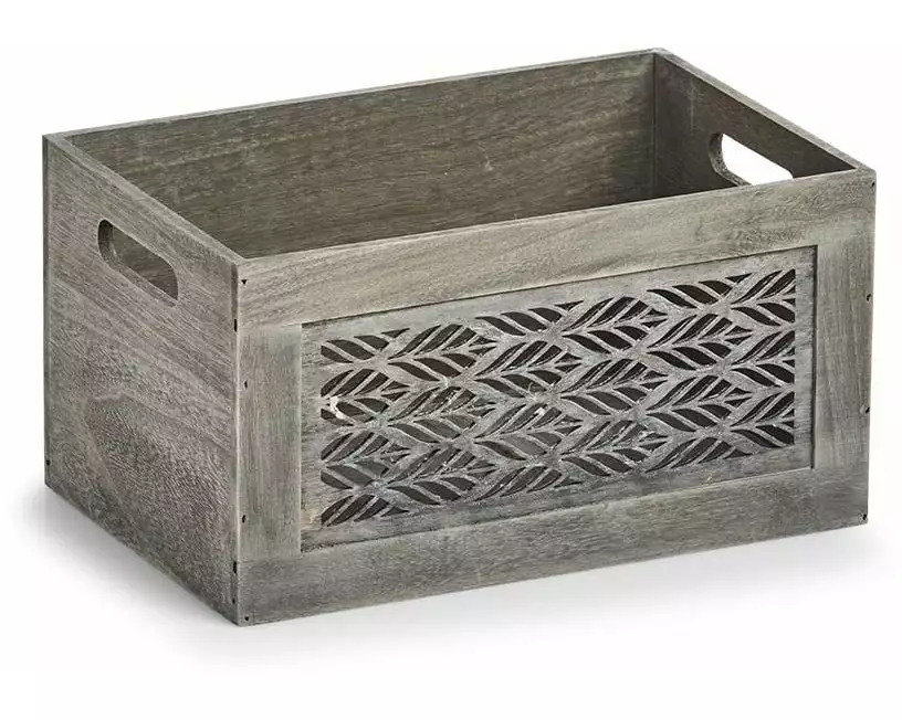 Zeller Present Aufbewahrungskiste Leaves Grau