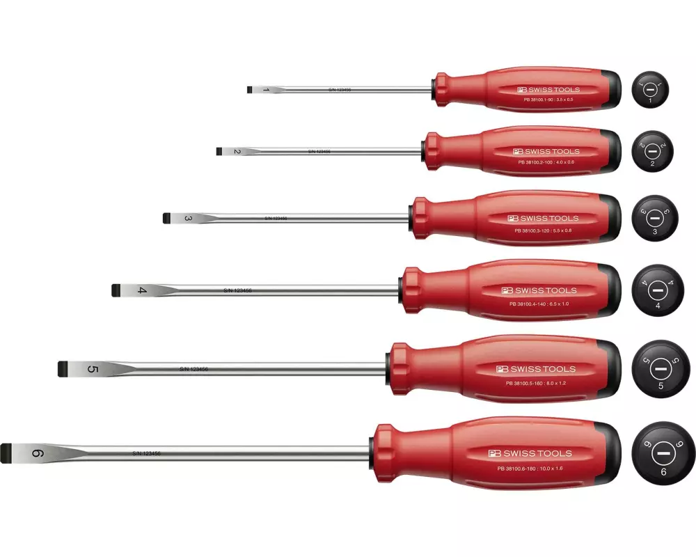 PB Swiss Tools Schraubenzieher Set PB 38240 Evo Schlitz Rot