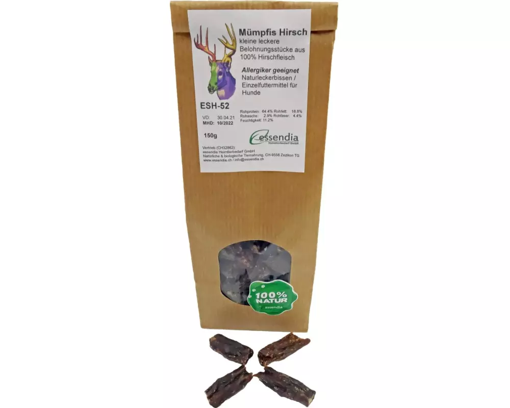 essendia Kausnack Hirschmümpfis, 150 g