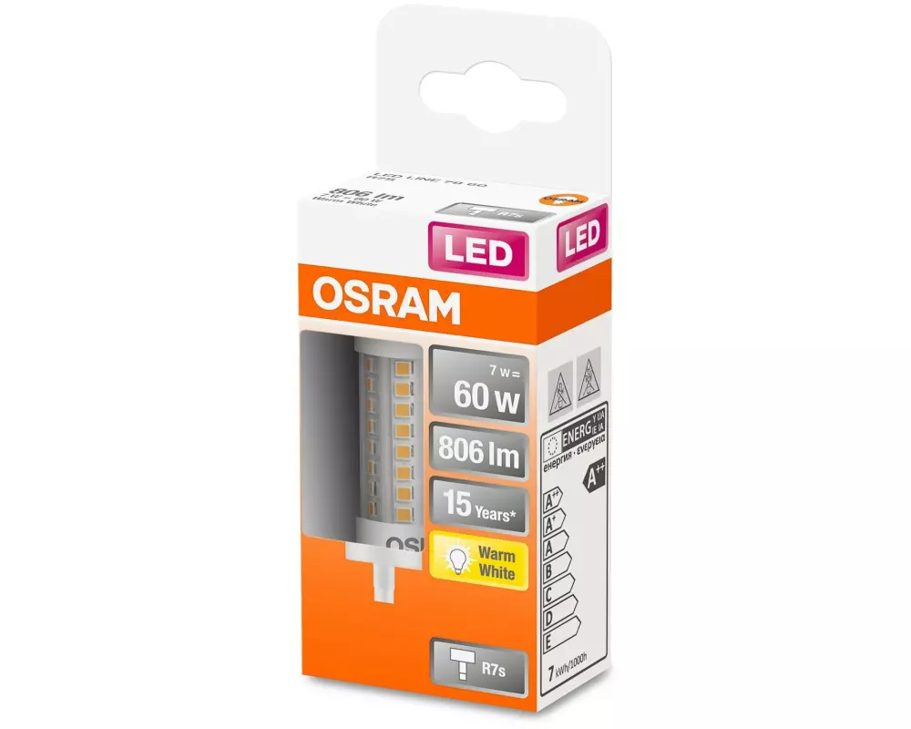 OSRAM Lampe Star Line 78, 7W, R7 s Warmweiss (WW)