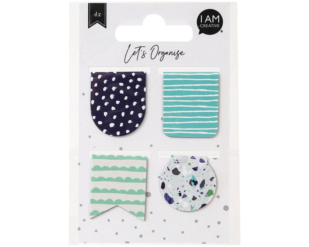 I AM CREATIVE Buchzeichen Let`s Organize 4035.03 magnetisch, 4 assortiert