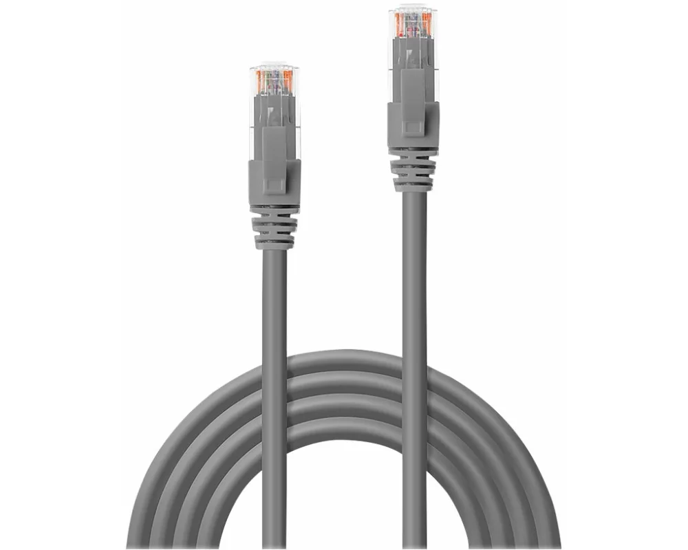 LINDY Patch Cable, Cat6, UTP, RJ45-RJ45, 0,3m, grey, LSOH, including Testprotocol