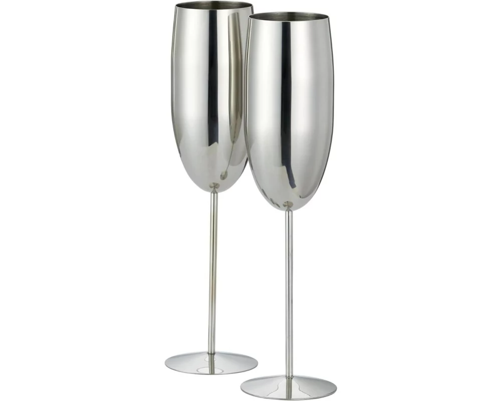 Oak & Steel Sektglas 285 ml, 2 Stück, Silber