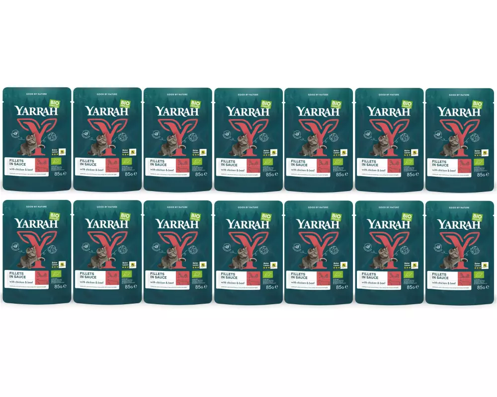 Yarrah Bio-Nassfutter Filet Rind, 14 x 85 g