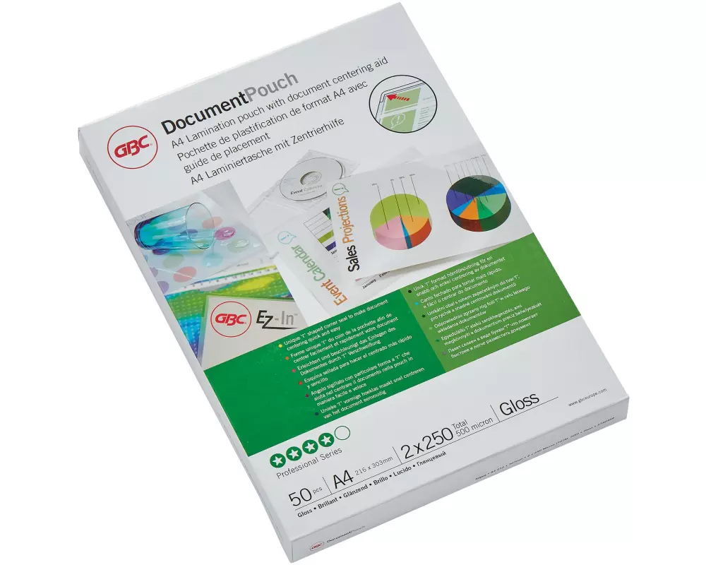 GBC Laminierfolie Document A4, 250 Mikron, 50 Stück, glänzend