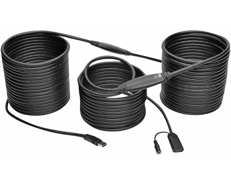 EATON TRIPPLITE USB 3.0, SuperSpeed Active Extension Repeater Cable, USB-A, M/F, 20M, 65.61ft.