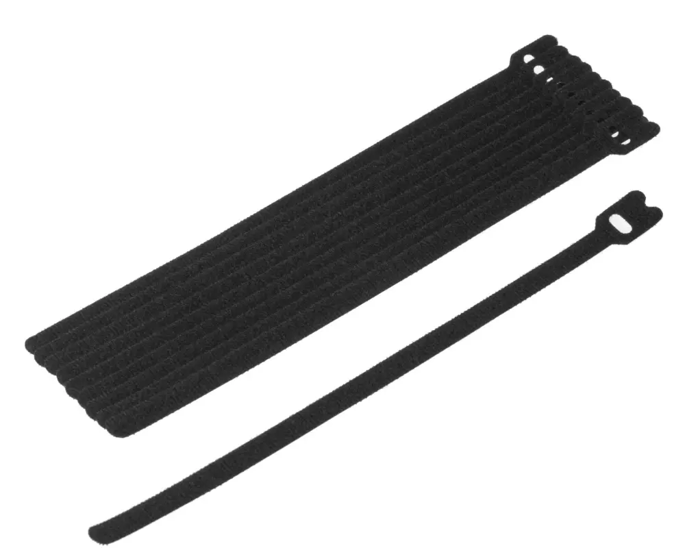 FASTECH Klettkabelbinder ETK-7-2 7 x 200 mm Schwarz, 10 Stück