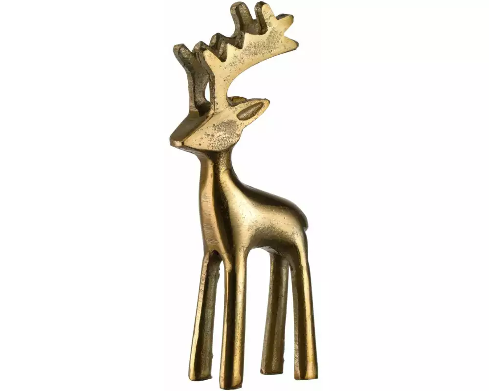 LEONARDO Weihnachtsfigur Hirsch, 16 cm, Gold
