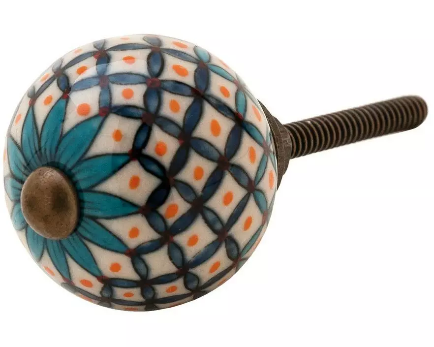 Tranquillo Möbelgriff handgemacht, Ø 3 cm, Mehrfarbig/Messing