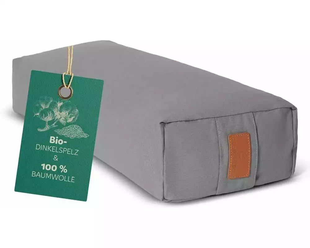 DoYourYoga Yoga-Bolster Paravati Bio-Dinkelspelz, Grau