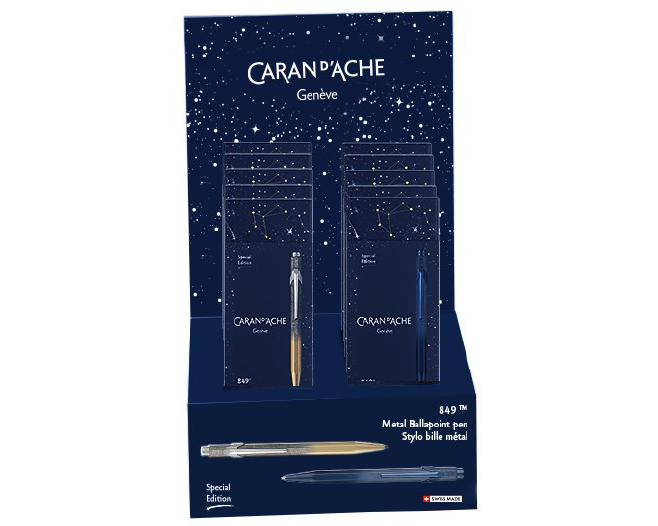 CARAN D'ACHE Kugelschreiber 849 PNM849.024 Cosmic blau/gold 10 Stück