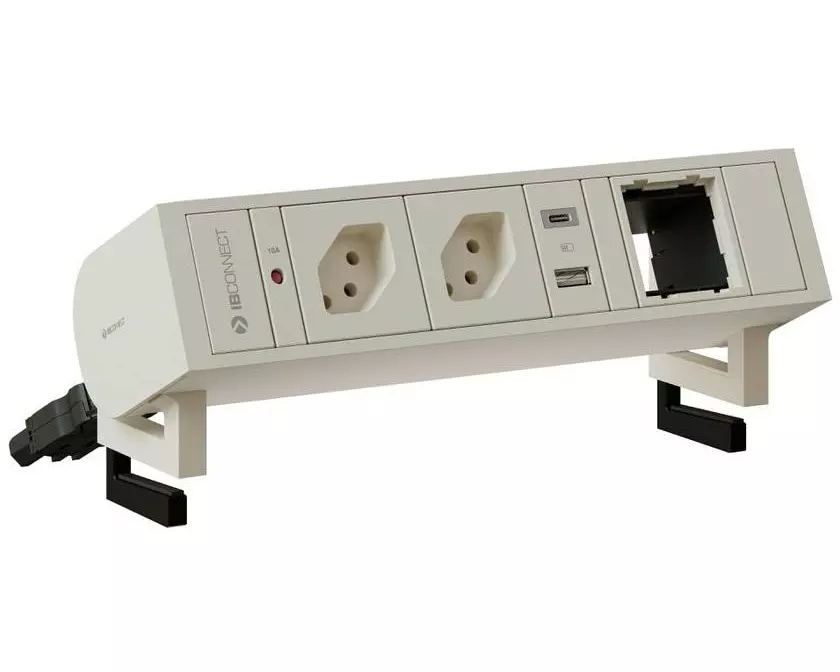 max connect Steckdoseneinheit SUPRA 2x T13, USB-A/C, Leermodul Schwarz