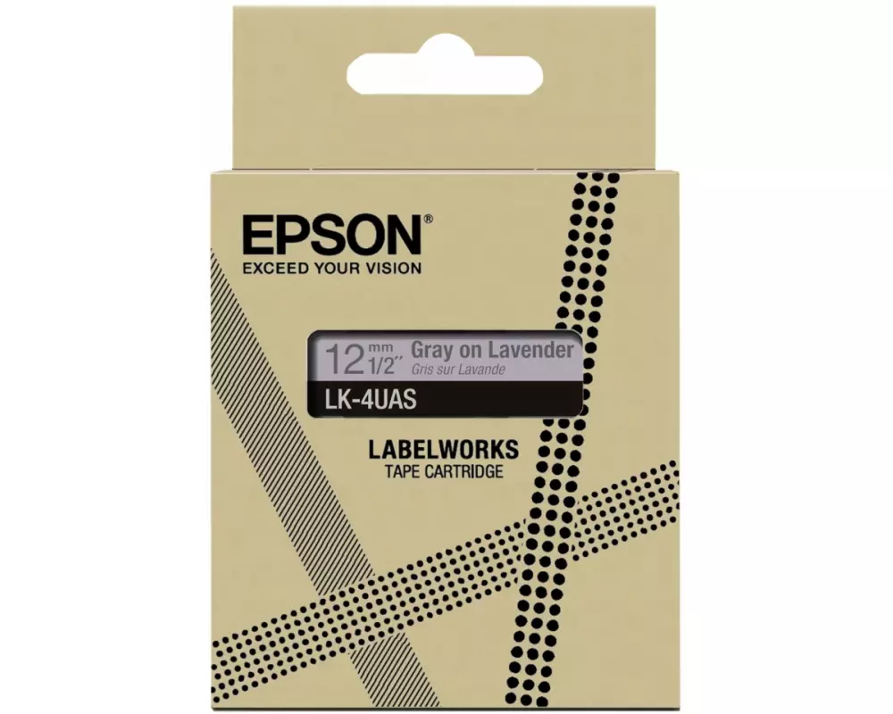 EPSON Colour Tape Lavender/Grey, 12mm, 8m, LK-4UAS