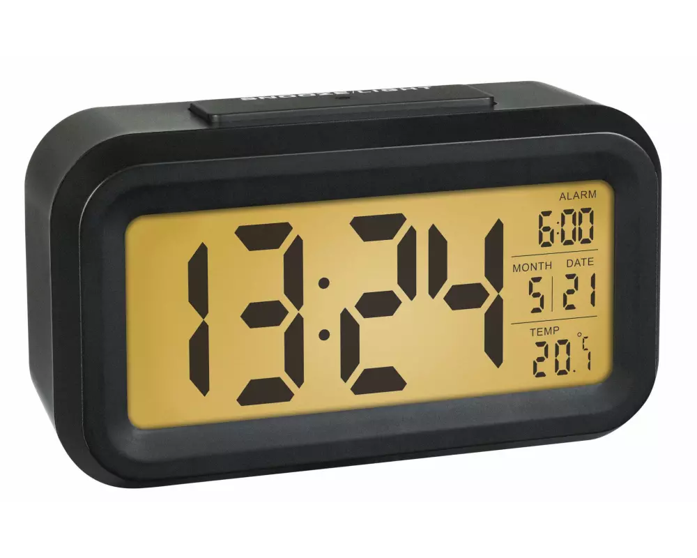 TFA Dostmann Digitalwecker Lumio Schwarz