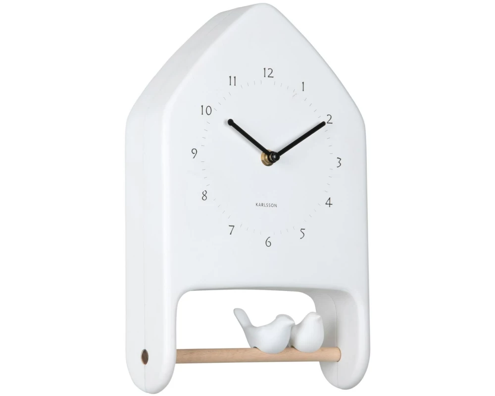 KARLSSON Wanduhr Love Birds 20 x 32 cm, Weiss