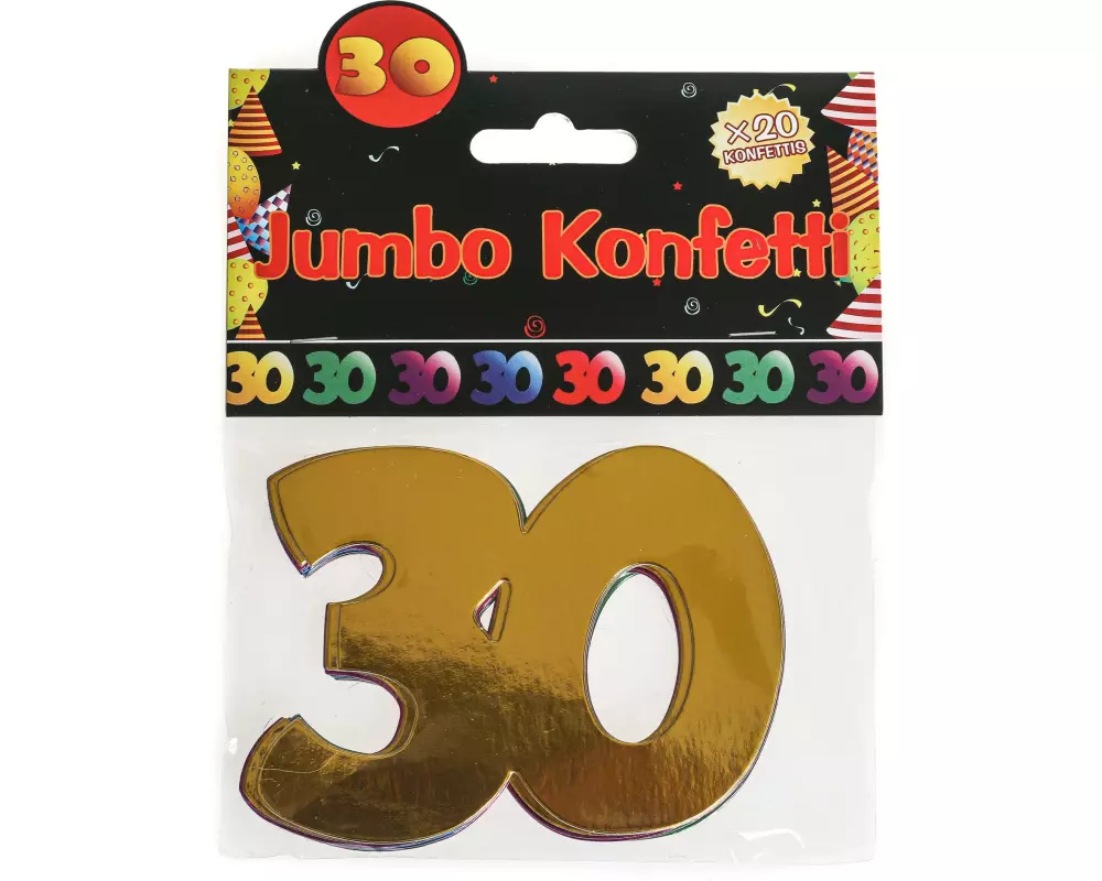Trendcompany Konfetti 30. Geburtstag 7.5 x 10 cm, Mehrfarbig, 20 Stück