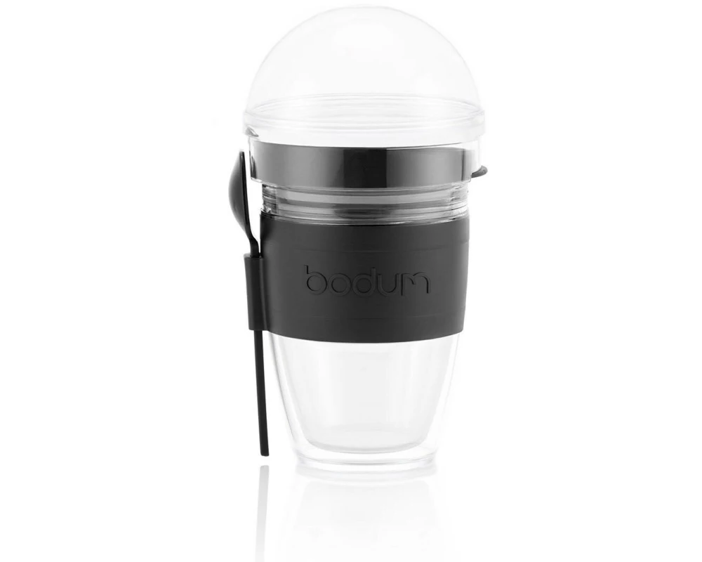 Bodum Joghurtbecher mit Granolabehälter Joycup Schwarz, 0.25 l