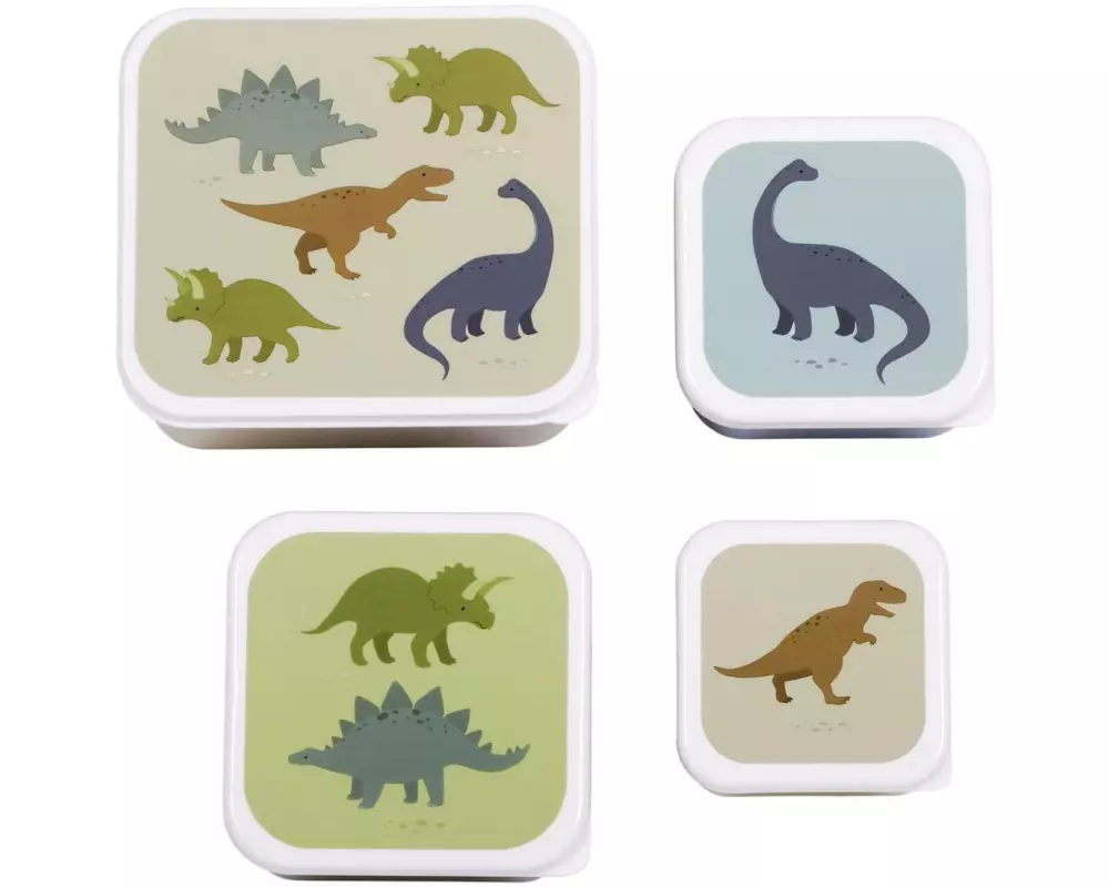A Little Lovely Company Lunchbox & Snack Box Set Dinosaurier