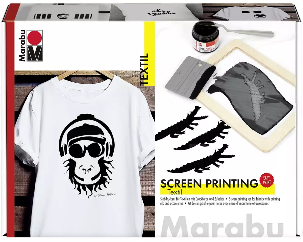 Marabu Textilfarbe Screen Printing Set Siebdruck