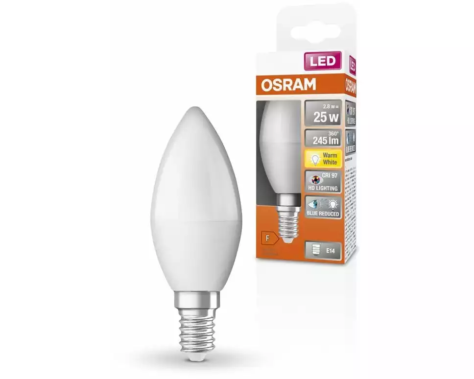 OSRAM Lampe LED CLASSIC LAMPS FROSTED 2.8W, E14, Warmweiss (WW)
