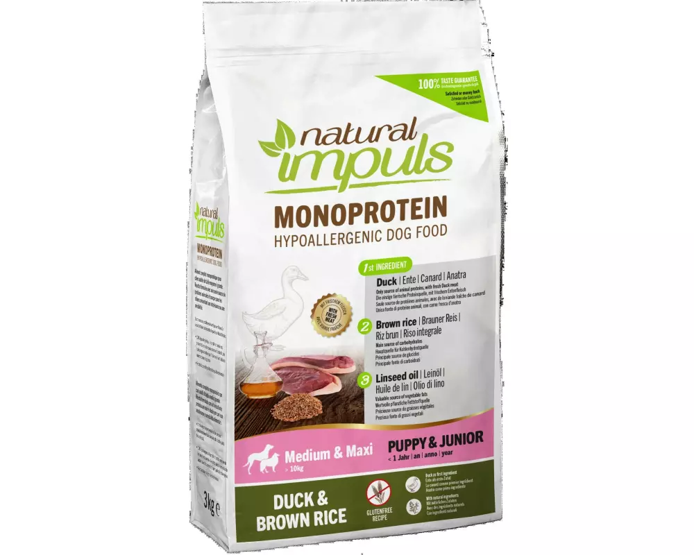 Natural Impuls Trockenfutter Puppy Med/Max Ente 3 kg