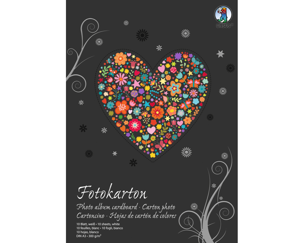 URSUS Fotokarton-Block A3 3814001SE 300g, weiss 10 Blatt