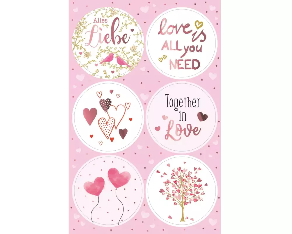 Braun + Company Motivsticker Together in Love 4 Blatt