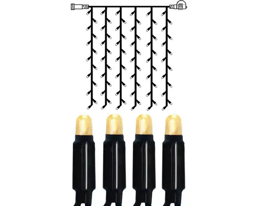 Star Trading System 24 Extra, Vorhang, 100 cm x 100 cm Schwarz, Warmweiss