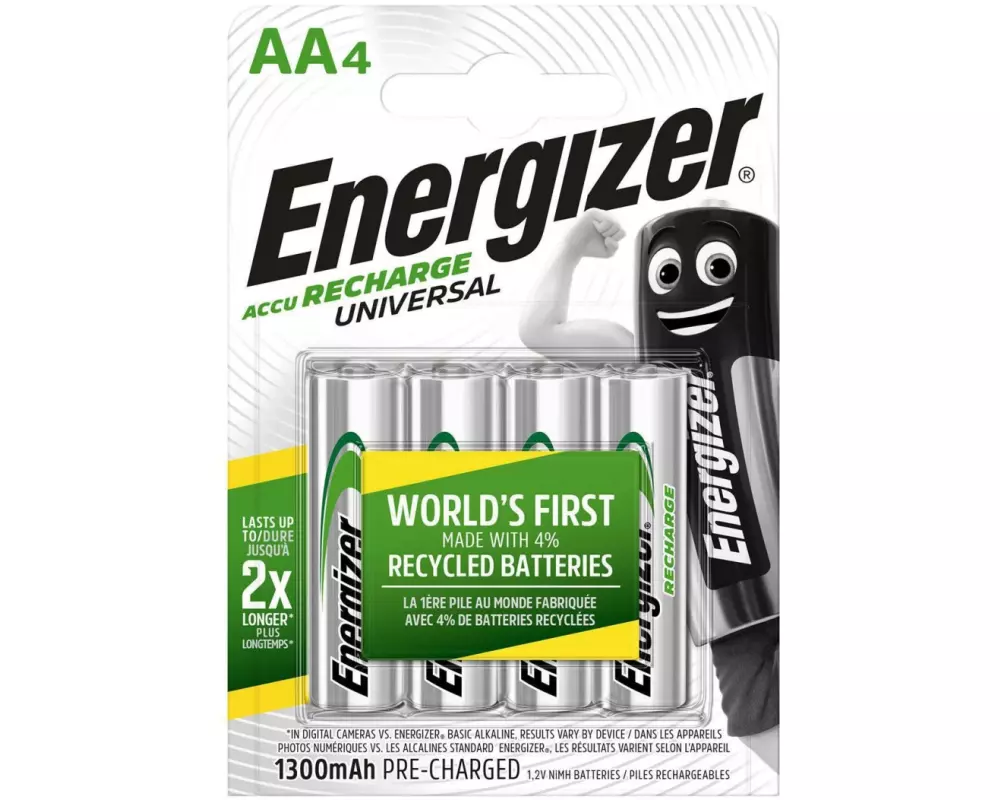 Energizer Akku Universal NiMH Mignon AA 1300 mAh, 4 Stück